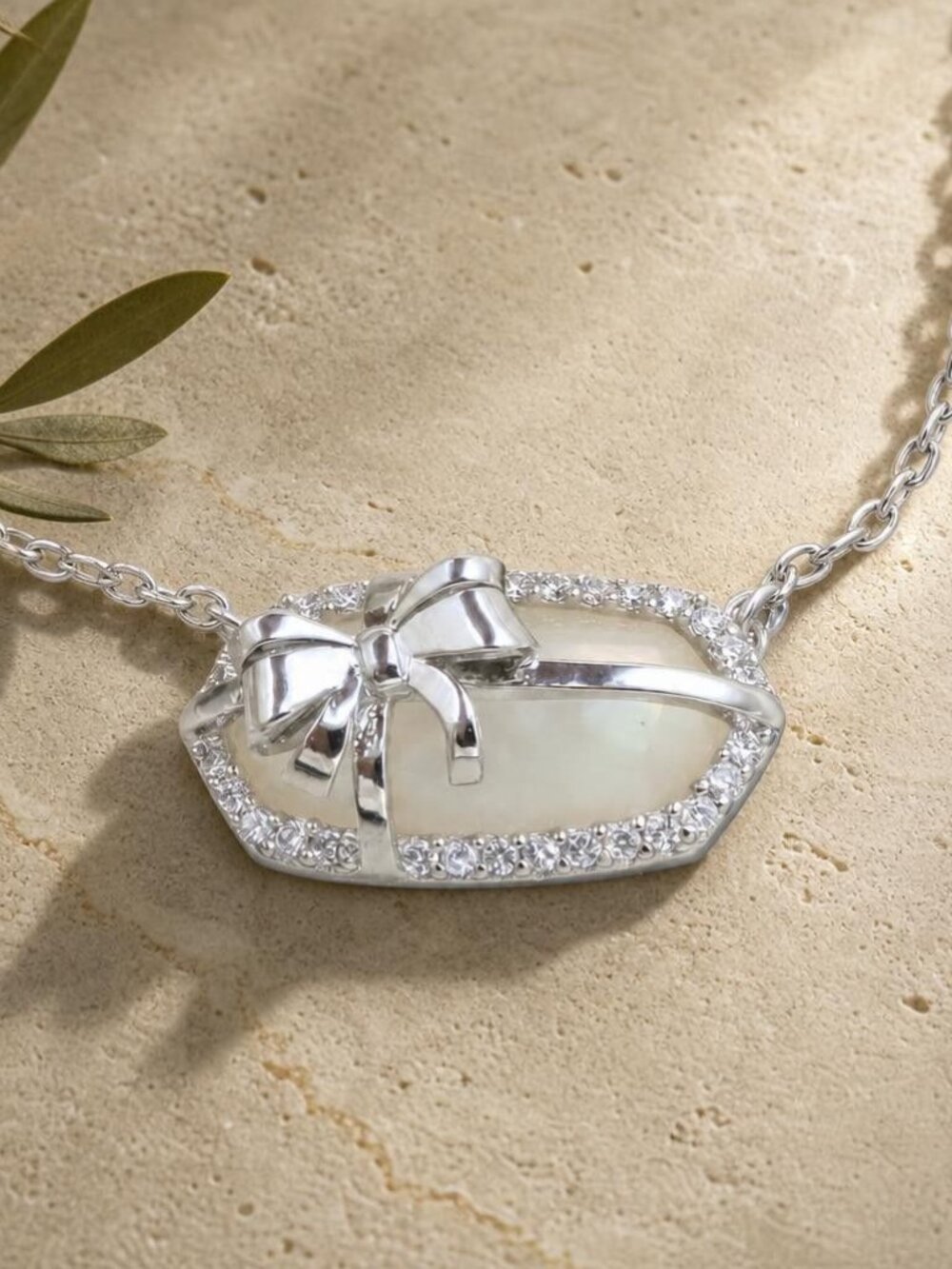 Kendra Scott Elisa Bow Silver Pendant Necklace - Picture 2 of 2